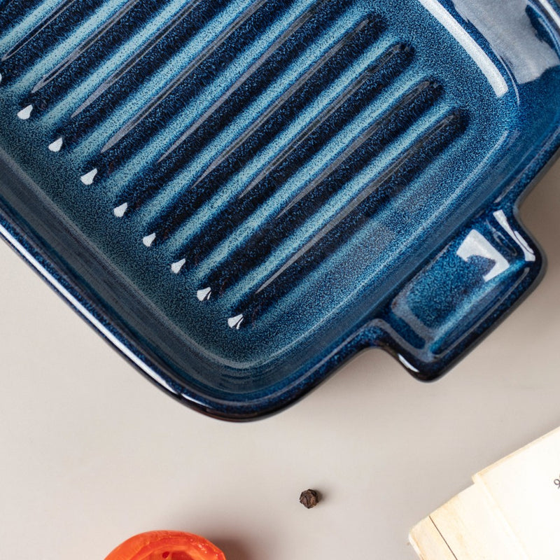 Sapphire Rectangle Baking Dish With Handle Blue 500 ml - Baking Dish