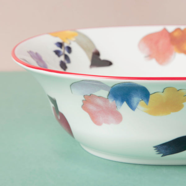 Florista Rimmed Serving Bowl 9 Inch - Bowl, ceramic bowl, serving bowls, noodle bowl, salad bowls, bowl for snacks, large serving bowl | Bowls for dining table & home decor
