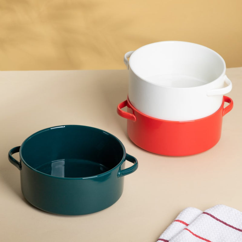 Toujours Noodle Bowl With Handle - Bowl, ceramic bowl, serving bowls, noodle bowl, salad bowls, bowl for snacks, baking bowls, large serving bowl, bowl with handle | Bowls for dining table & home decor
