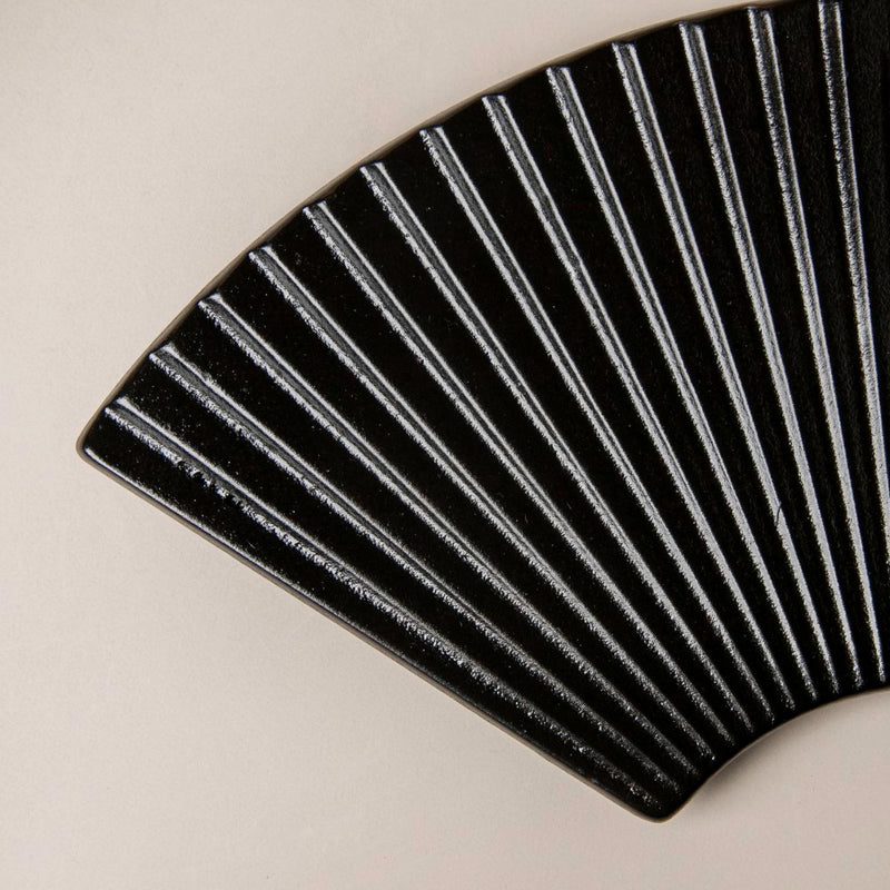Ogi Fan Ceramic Platter Black - Ceramic platter, serving platter, fruit platter | Plates for dining table & home decor