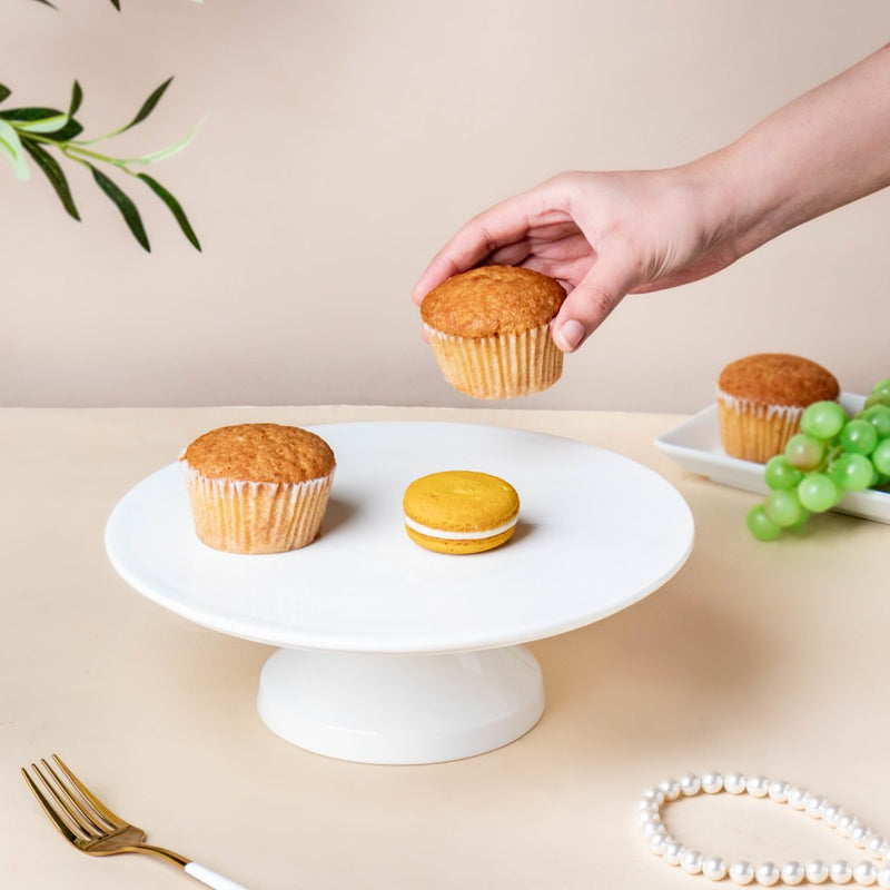Serena Round Cake Stand 10 Inch Plate Large White