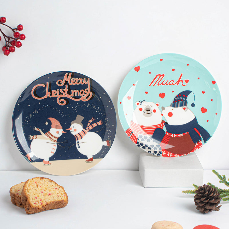 Festive Snack Plate - Serving plate, snack plate, dessert plate | Plates for dining & home decor