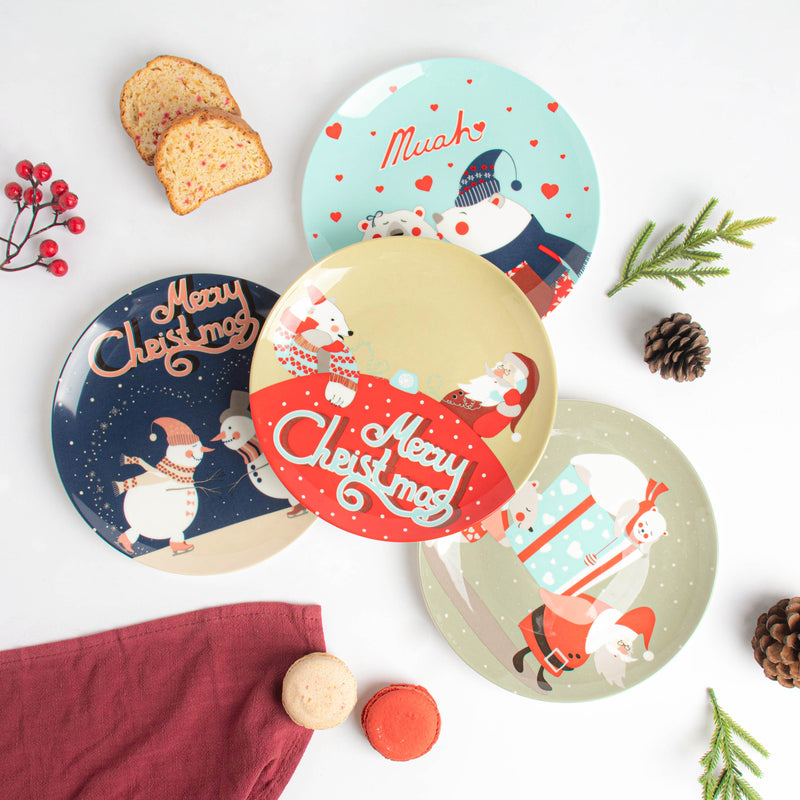 Festive Snack Plate - Serving plate, snack plate, dessert plate | Plates for dining & home decor