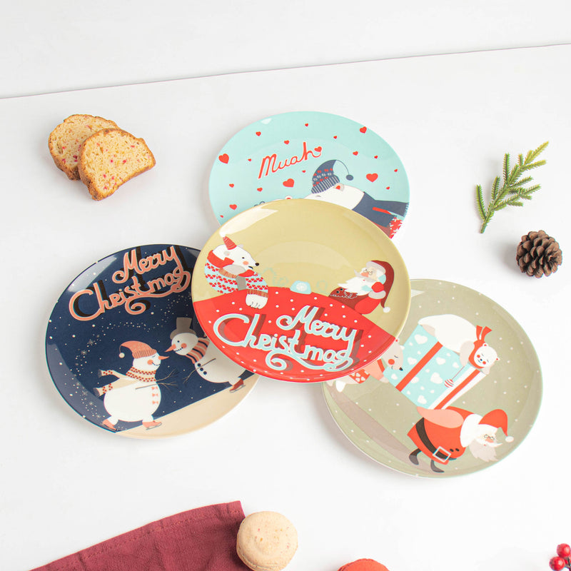 Festive Snack Plate - Serving plate, snack plate, dessert plate | Plates for dining & home decor