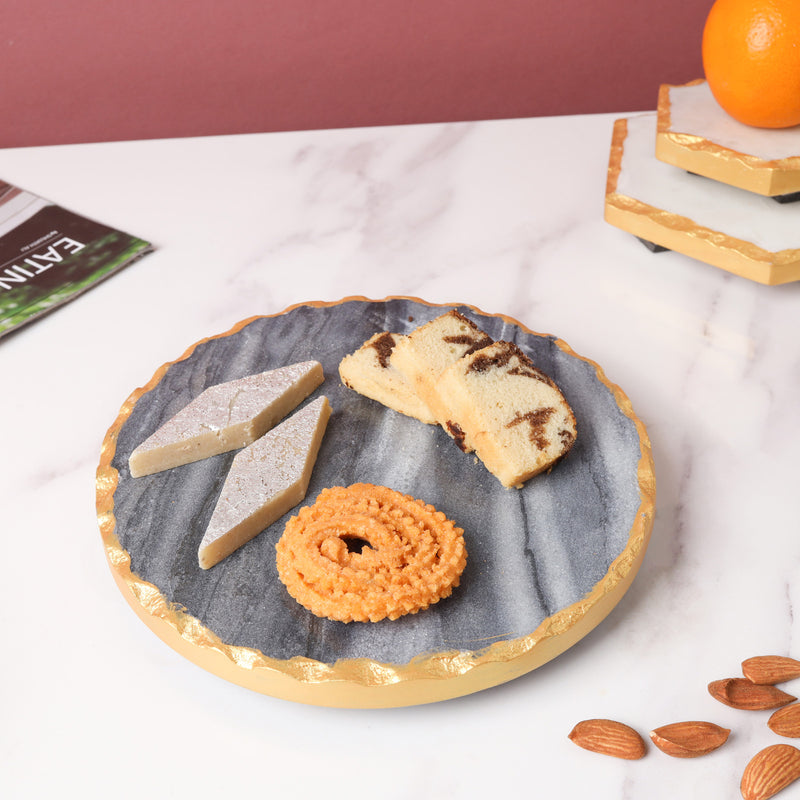 Marble Platter Small - Ceramic platter, serving platter, fruit platter | Plates for dining table & home decor