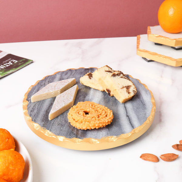 Marble Platter Small - Ceramic platter, serving platter, fruit platter | Plates for dining table & home decor