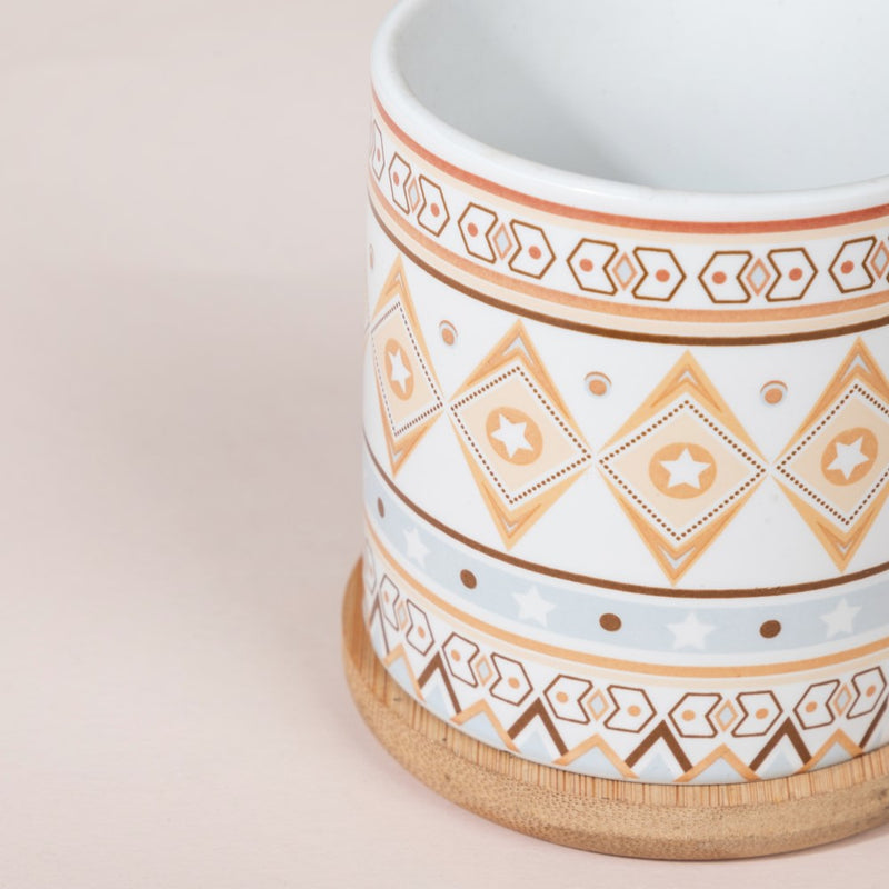 Botanic Expressions Ceramic Planter With Coaster Set Of 2