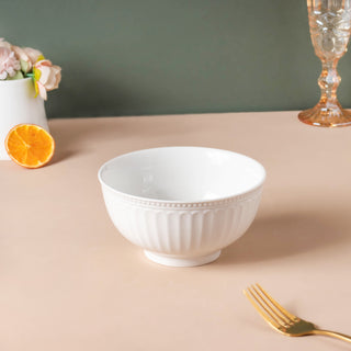 Riona Textured Ceramic Side Bowl White