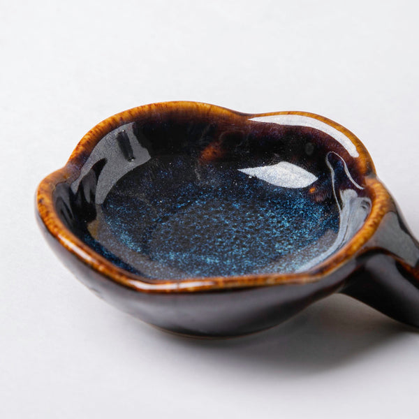 Sapphire Ceramic Dip Bowl With Chopstick Rest