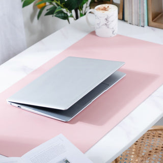 Multipurpose Vegan Leather Computer Desk Mat Pink 31.5 Inch