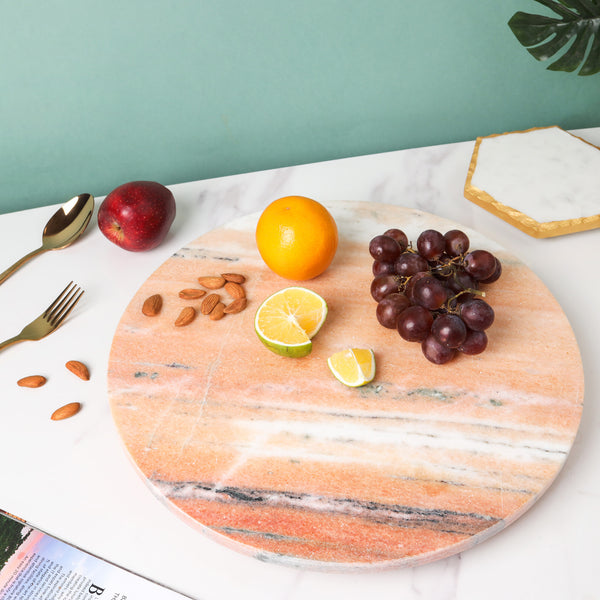 Marble Lazy Susan - Ceramic platter, serving platter, fruit platter | Plates for dining table & home decor