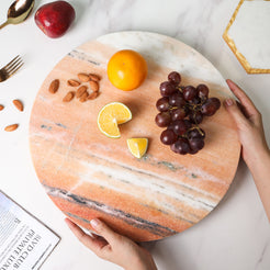 Marble Lazy Susan - Ceramic platter, serving platter, fruit platter | Plates for dining table & home decor