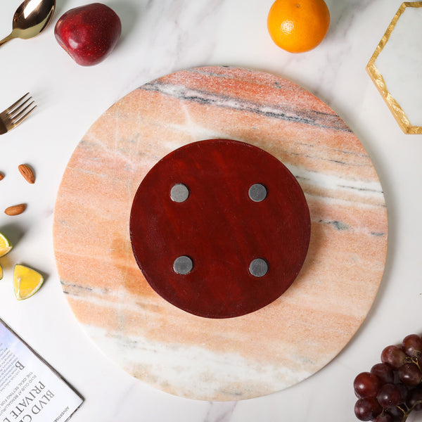 Marble Lazy Susan - Ceramic platter, serving platter, fruit platter | Plates for dining table & home decor