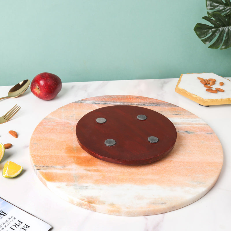 Marble Lazy Susan - Ceramic platter, serving platter, fruit platter | Plates for dining table & home decor