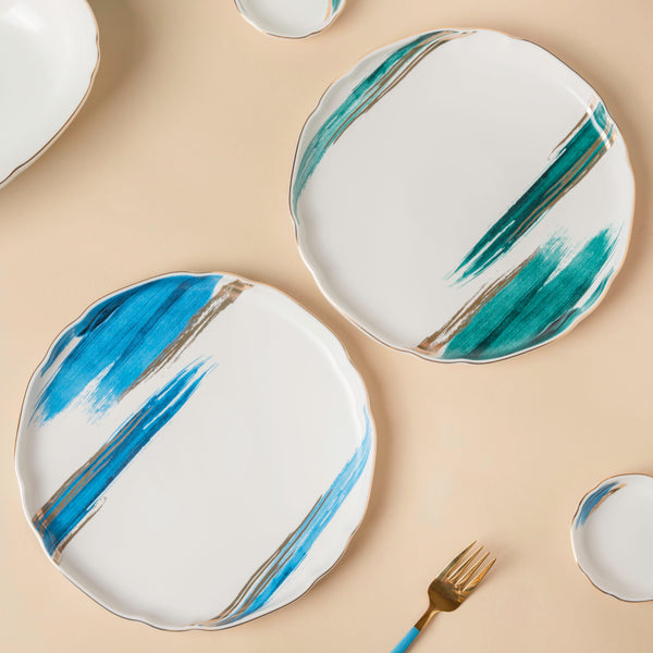 Oceanic Calm Blue Dinner Plate 10 Inch - Serving plate, lunch plate, ceramic dinner plates| Plates for dining table & home decor