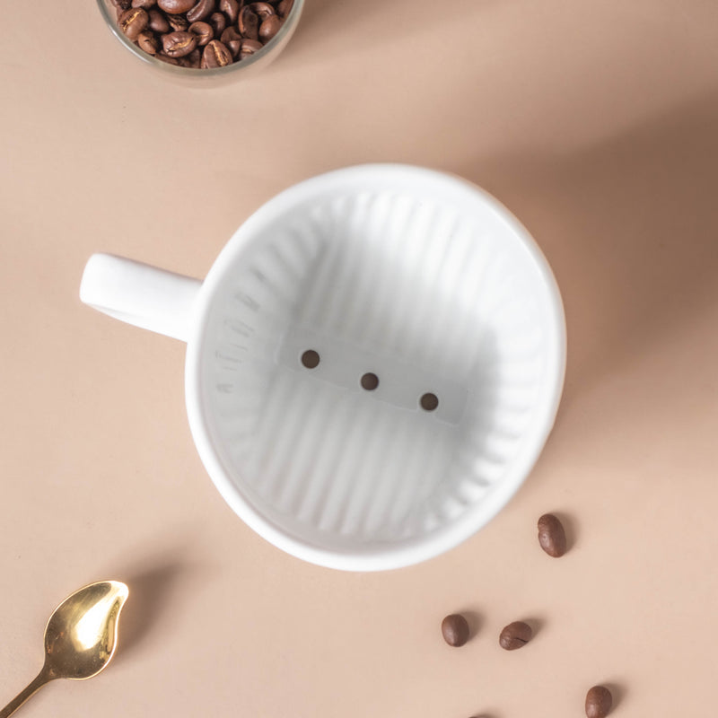 Riona Ceramic Coffee Filter White - Coffee dripper, glass coffee dripper | Coffee dripper for coffee pot & Home decor