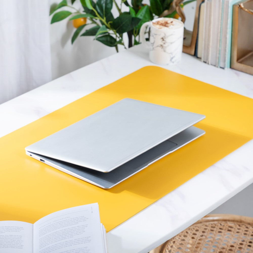 Multipurpose Vegan Leather Desk Mat Yellow 31.5 Inch Online - Premium ...