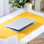 Multipurpose Vegan Leather Desk Mat Yellow 31.5 Inch