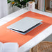 Multipurpose Vegan Leather Desk Mat Orange 31.5 Inch
