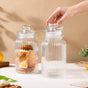 Transparent Glass Storage Jar With Lid Set Of 2 1 L - Jar