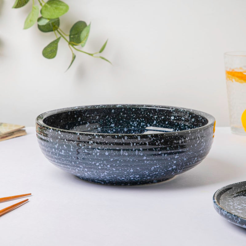 Kimberlite Finish Stone Ceramic Bowl 9 inch 1700 ml - Bowl, ceramic bowl, serving bowls, noodle bowl, salad bowls, bowl for snacks, large serving bowl | Bowls for dining table & home decor