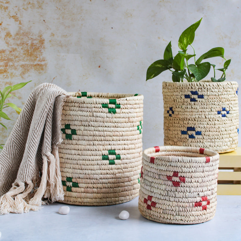 Wicker Planter Set of 3 - Basket | Flower basket