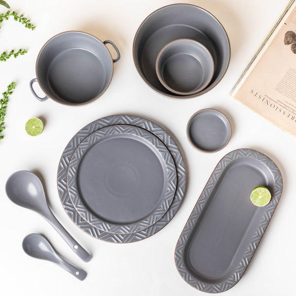 Serenity Grey 36 Piece Dinner Set For 6