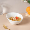 Riona Ceramic Round Noodle Bowl White 400 ml - Bowl,ceramic bowl, snack bowls, curry bowl, popcorn bowls | Bowls for dining table & home decor