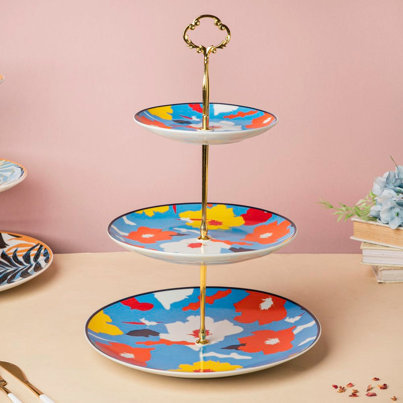Floral Garden 3 Tier Cake Stand