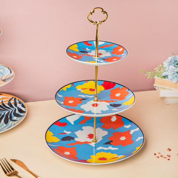 Floral Garden 3 Tier Cake Stand