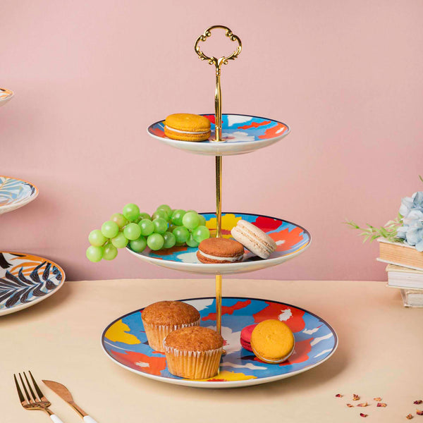 Floral Garden 3 Tier Cake Stand