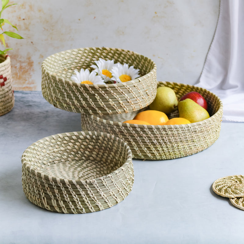 Wicker Storage Basket Set of 3 - Basket | Fruit basket