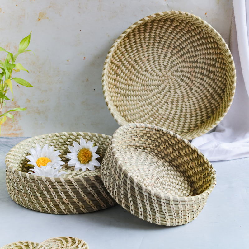 Wicker Storage Basket Set of 3 - Basket | Fruit basket