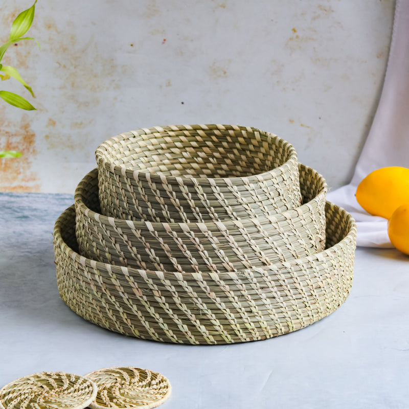 Wicker Storage Basket Set of 3 - Basket | Fruit basket