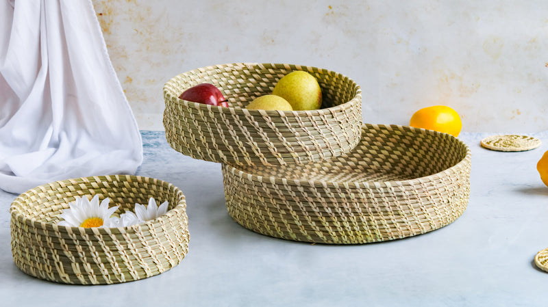 Wicker Storage Basket Set of 3 - Basket | Fruit basket