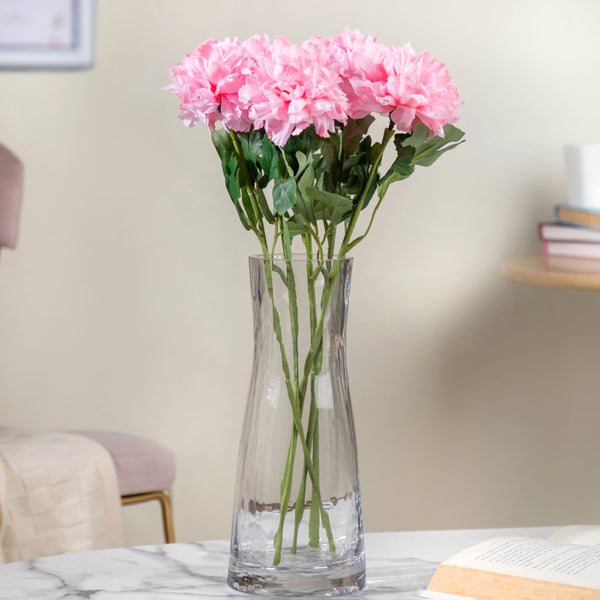 Peony Artificial Flower Pink Set Of 5 - Artificial flower | Flower for vase | Home decor item | Room decoration item