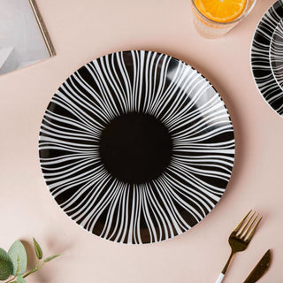 La Mode Printed Ceramic Dinner Plate Black 10 Inch