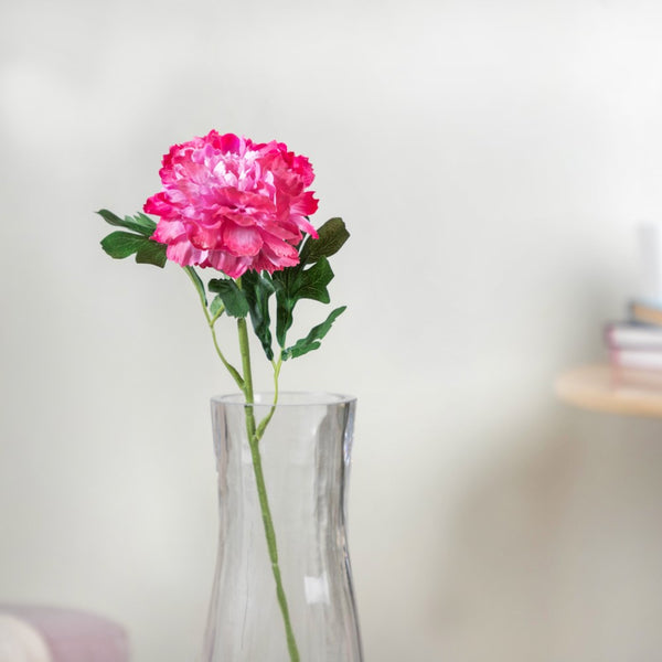 Peony Artificial Flower Maroon Set Of 5 - Artificial flower | Flower for vase | Home decor item | Room decoration item