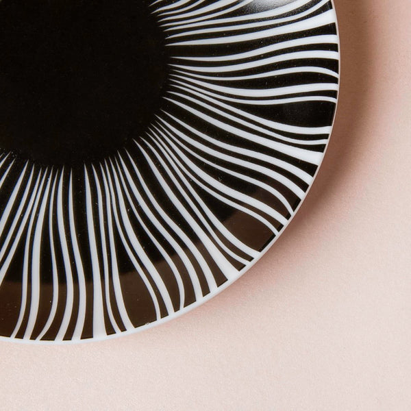 La Mode Printed Ceramic Dessert Plate Black 6 Inch