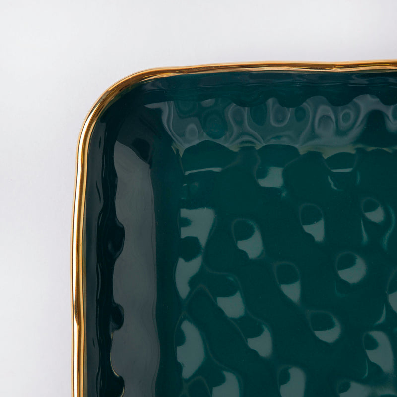 Greenwave Square Snack Plate 8 Inch - Serving plate, snack plate, dessert plate | Plates for dining & home decor