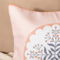 Zari & Pearl Work Cushion Cover Set Of 3 Peach 16 x 16 Inch