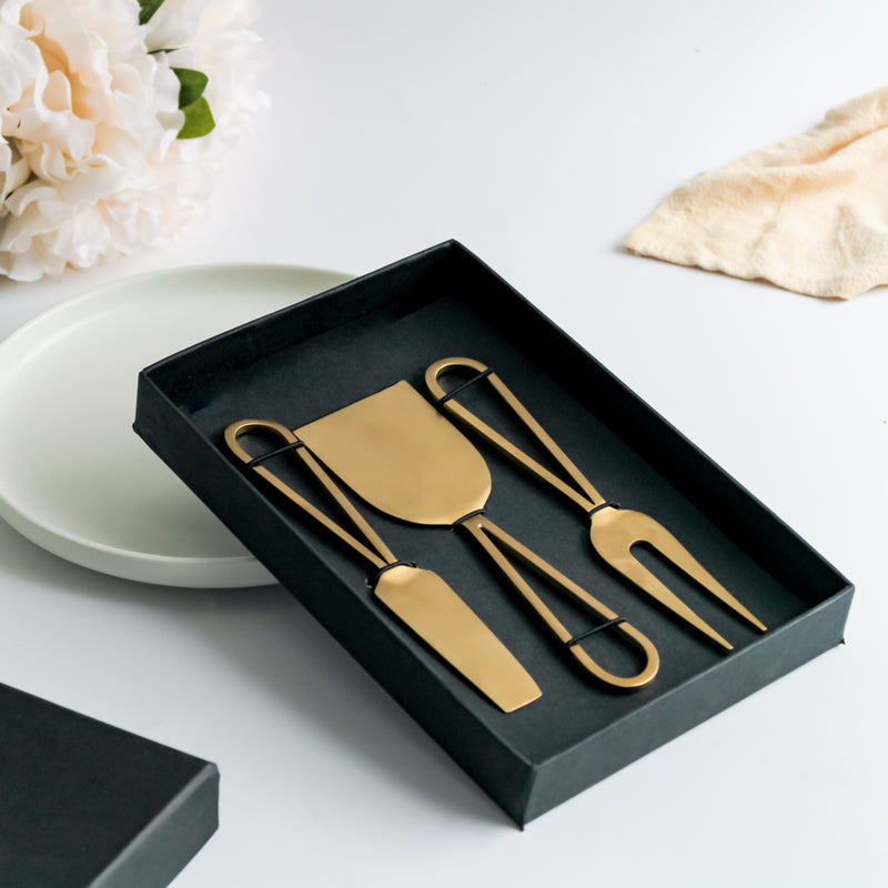 Cheese Knife Set of 3 - Gold