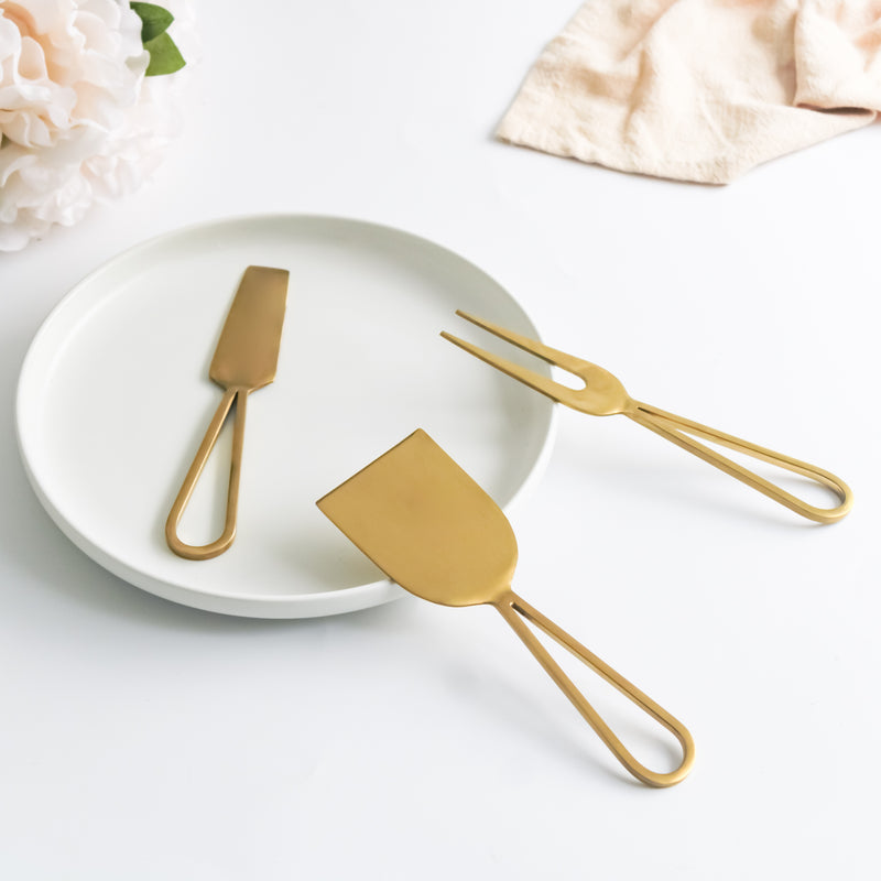 Cheese Knife Set of 3 - Gold