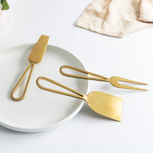 Cheese Knife Set of 3 - Gold
