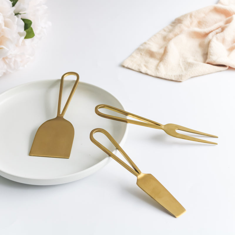 Cheese Knife Set of 3 - Gold