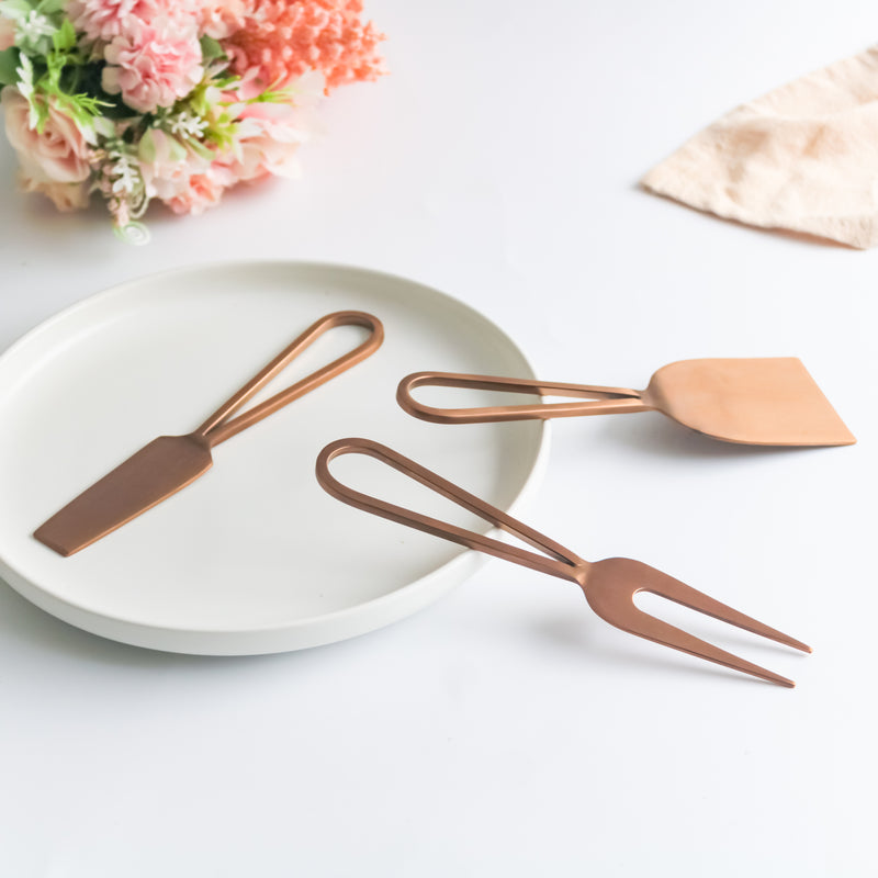 Cheese Knife Set of 3 - Rose Gold