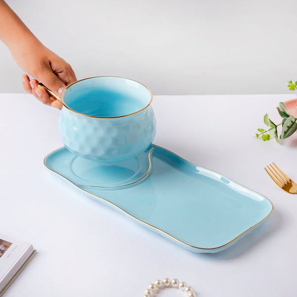 Blue Jay Pot And Plate Set - Soup bowl, serving bowl set, noodle bowl, plates and bowls | Bowls for dining table & home decor