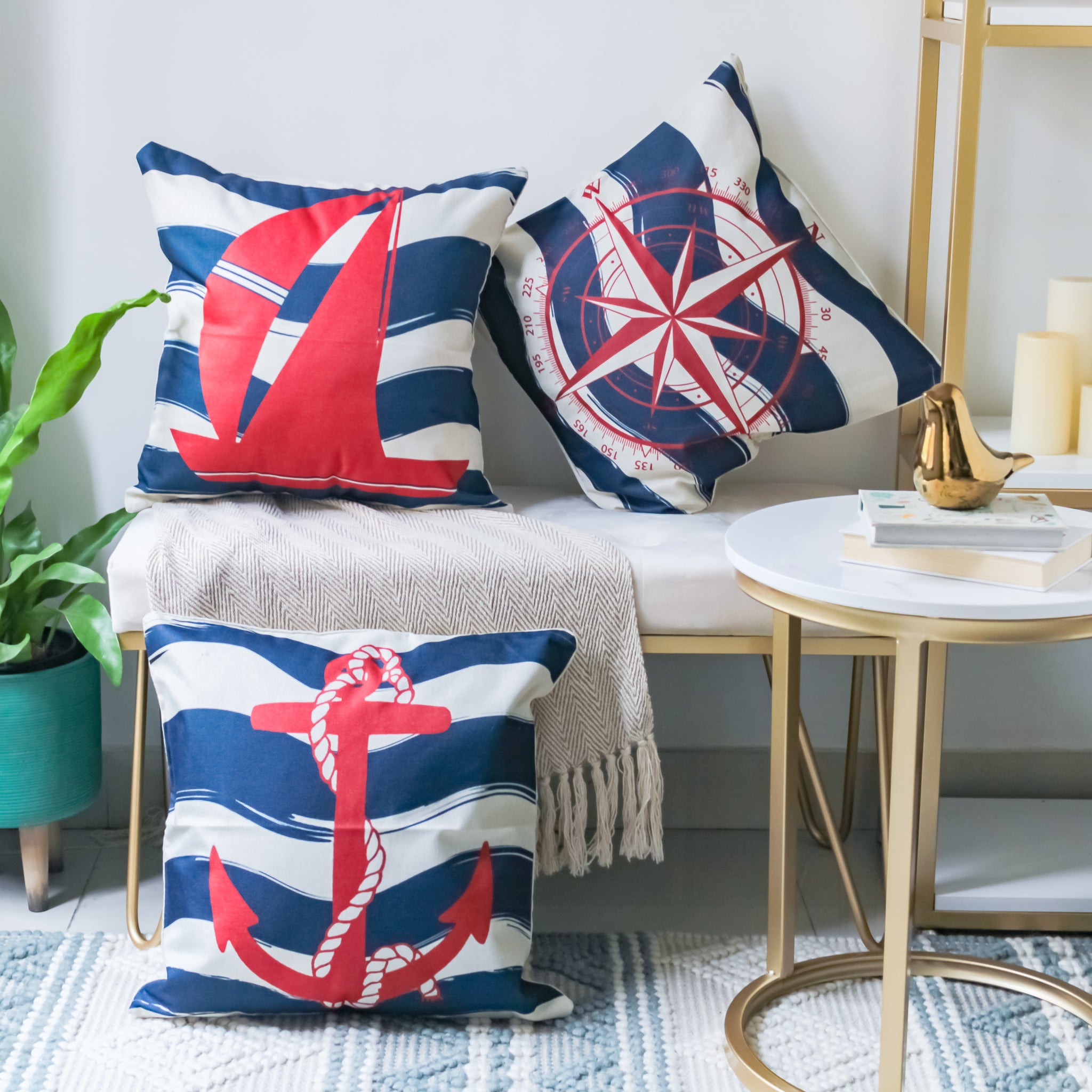 Nautical sales cushion covers