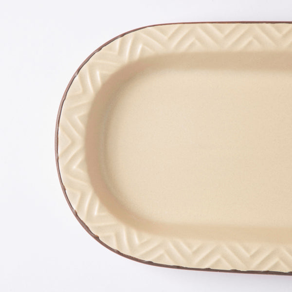 Crème De La Crème Long Plate 12 Inch - Ceramic platter, serving platter, fruit platter | Plates for dining table & home decor
