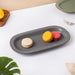 Asphalt Grey Long Plate 12 Inch - Ceramic platter, serving platter, fruit platter | Plates for dining table & home decor